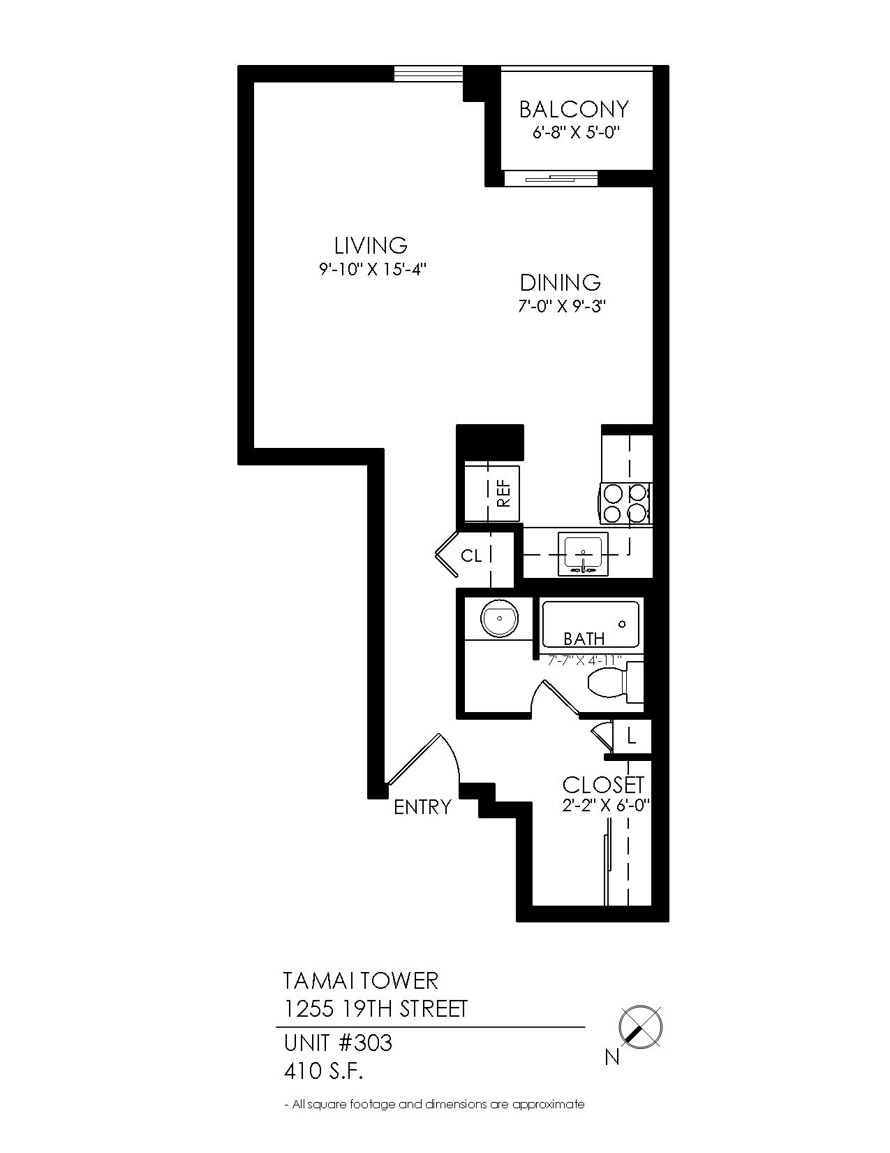 Tamai Tower 1 bed x 1 bath