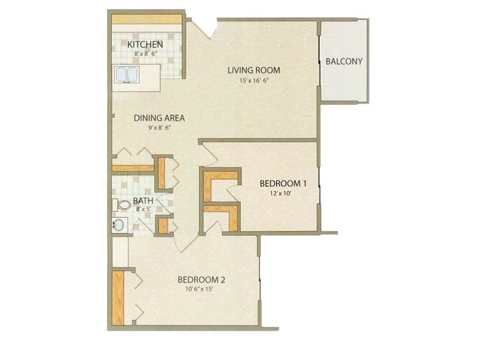 Prestwick 2 Bedroom 1 Bathroom Floor Plan Prestwick 2 Bedroom 1 Bathroom Floor Plan at Willow Creek, Portage