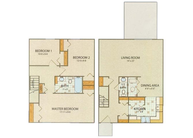 Westminster 3 Bedroom 1.5 Bathroom Floor Plan Westminster 3 Bedroom 1.5 Bathroom Floor Plan at Willow Creek, Portage, 46368