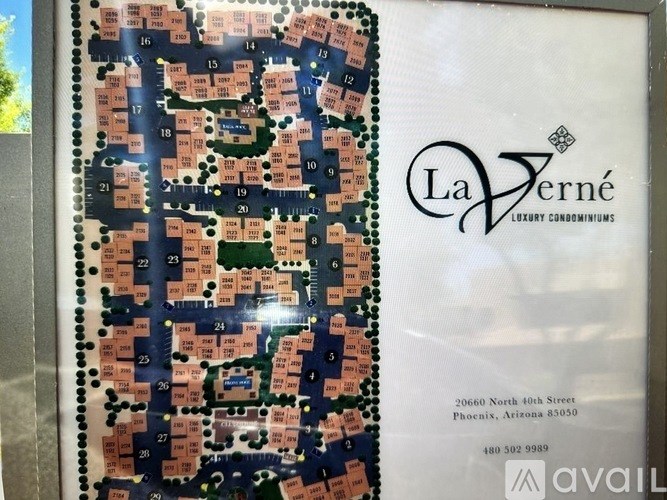 A map of a property with the name La Verne on it.