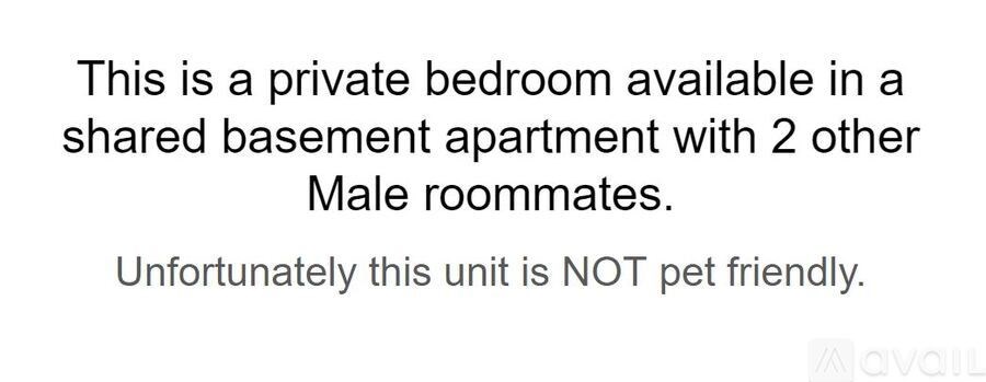 A private bedroom in a shared apartment is available for rent.