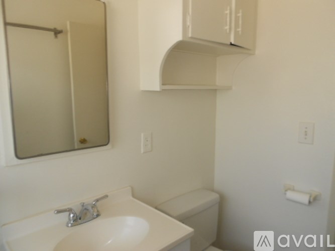 A bathroom with a sink, mirror, and toilet.