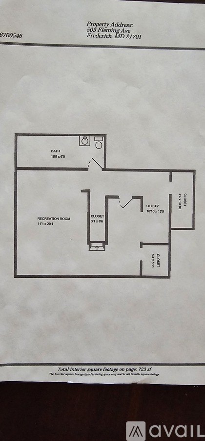 A drawing of a floor plan for a property at 341 Fleming Ave.