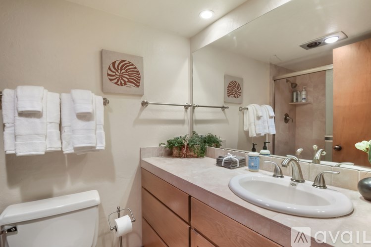 A bathroom with a white toilet, a sink, and a mirror.