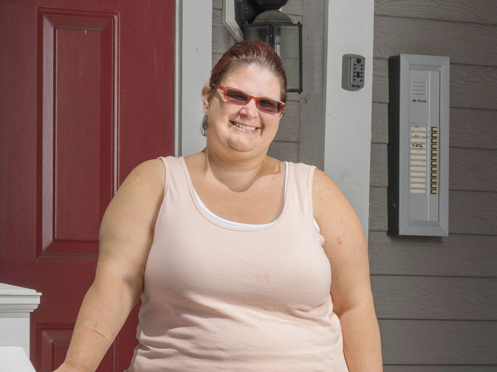 Resident smiling at the camera