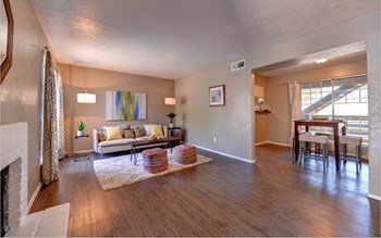 Living room interior at Villas at Tenison Park, Dallas, TX, 75228