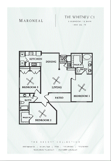 C1 - 3 Bedroom 2 Bath Floor Plan 6