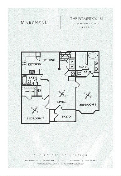 B1 - 2 Bedroom 2 Bath Floor Plan 8