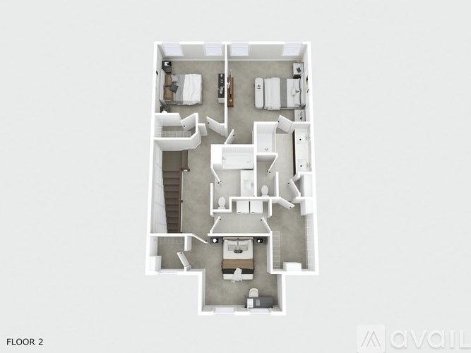 A floor plan of a two-story apartment.