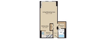 Studio A Floorplan at The 925 Apartments