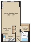 Studio A Floorplan Studio A Floorplan at The 925 Apartments