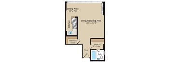 Studio B Floorplan at The 925 Apartments