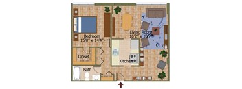 One Bed 05 Floorplan at Calvert House Apartments,Washington,DC