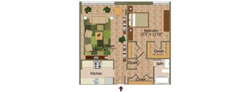 One Bed 06 Floorplan at Calvert House Apartments,Washington,DC
