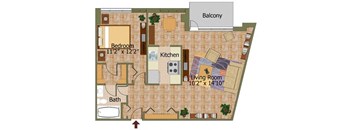 One Bed 07 Floorplan at Calvert House Apartments,Washington,DC