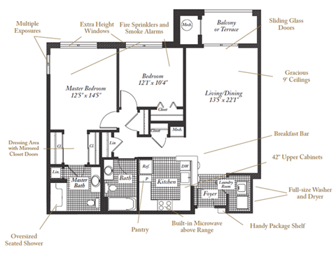 Hemingway Floorplan at Evergreens at Columbia Town Center