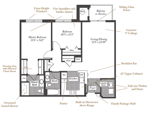 Michener Floorplan at Evergreens at Columbia Town Center