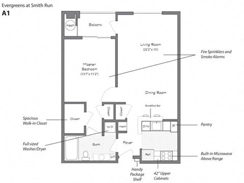 Model A1 Floorplan at Evergreens at Smith Run