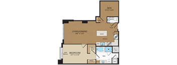 1 bed 1bath with den B3PH Floorplan at Harrison at Reston Town Center