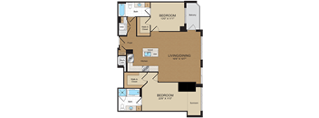 2 bed 2bath C4PH Floorplan at Harrison at Reston Town Center