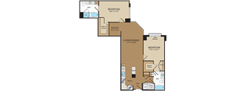 2 bed 2bath C5PH Floorplan at Harrison at Reston Town Center