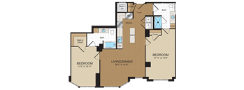 2 bed 2bath C7a-ANSI Floorplan at Harrison at Reston Town Center