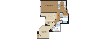 2 bed 2bath C8 Floorplan at Harrison at Reston Town Center