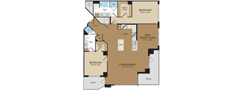 2 bed 2bath with den D1 Floorplan at Harrison at Reston Town Center