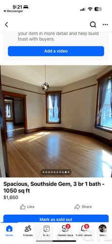 A spacious Southside Gem 3 bedroom apartment is on the market for $1,650.