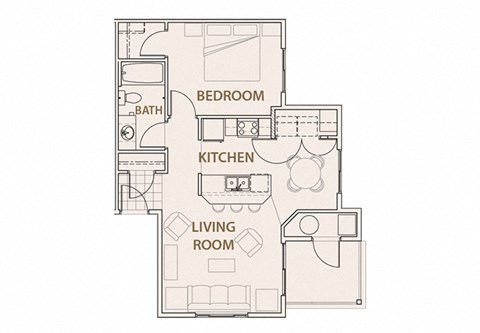 One bedroom floor plan Apartments in Colorado Springs, Co  Copper Creek Apartments  