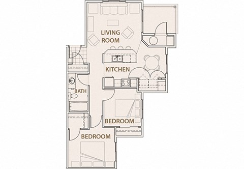 Two bedroom floor plan Apartments in Colorado Springs, Co  Copper Creek Apartments  
