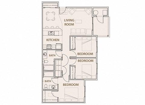 three bedroom floor plan Apartments in Colorado Springs, Co  Copper Creek Apartments  