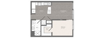 Beecher 1 BD 1 BA Floorplan  at 2255 Wisconsin, Washington, 20007
