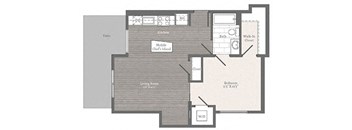 Benton H 1 BD 1 BA Floorplan  at 2255 Wisconsin, Washington, DC