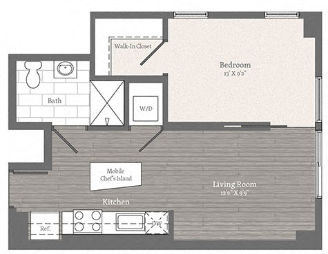 Observatory C 1 BD 1 BA Floorplan  at 2255 Wisconsin, Washington