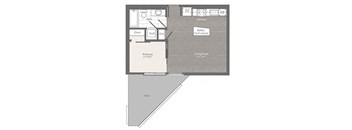 Observatory Junior 1 BD 1 BA Floorplan at 2255 Wisconsin, Washington, 20007