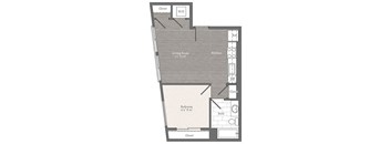 Observatory E 1 BD 1 BA Floorplan  at 2255 Wisconsin, Washington, DC