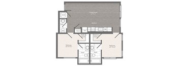 Tunlaw 2 BD 2.5 BA Floorplan at 2255 Wisconsin, Washington
