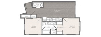 Fulton 2 BD 1.5 BA Floorplan at 2255 Wisconsin, Washington, 20007