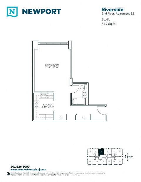 1 River Court Studio-2 Beds Apartment for Rent - Photo Gallery 14