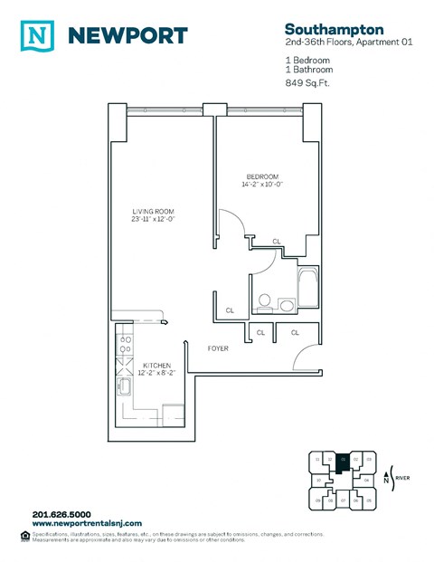 20 River Court Studio-2 Beds Apartment for Rent - Photo Gallery 14