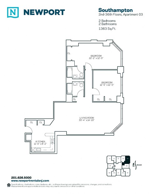 20 River Court Studio-2 Beds Apartment for Rent - Photo Gallery 15