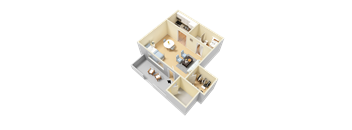 Pullen Floor Plan at Clarion Crossing Apartments, PRG Real Estate Management, Raleigh, NC, 27606