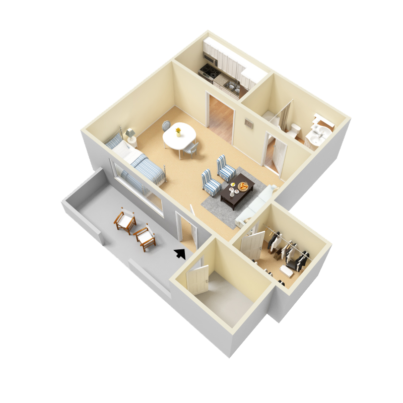 Pullen Floor Plan at Clarion Crossing Apartments in West Raleigh NC