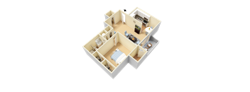 Kaplan Floor Plan at Clarion Crossing Apartments, PRG Real Estate Management, Raleigh, 27606