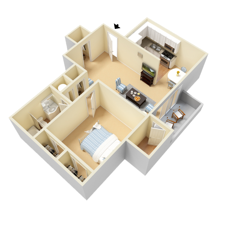 Kaplan Floor Plan at Clarion Crossing Apartments in West Raleigh NC