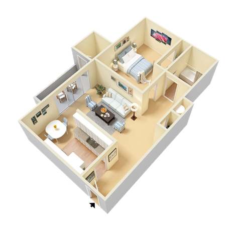 Wheeler Floor Plan at Clarion Crossing Apartments, PRG Real Estate Management, Raleigh, North Carolina
