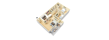 Fletcher Floor Plan at Clarion Crossing Apartments, PRG Real Estate Management, Raleigh