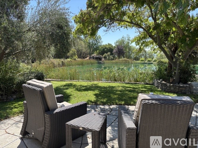 A flower pot with red flowers sits on a windowsill.