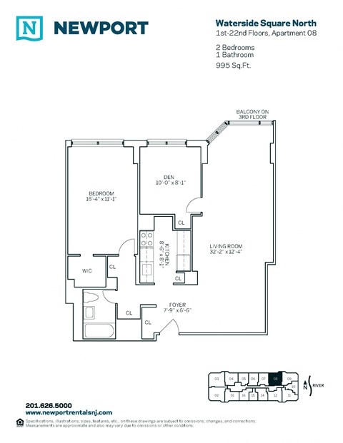 55 River Drive South Studio-3 Beds Apartment for Rent - Photo Gallery 16